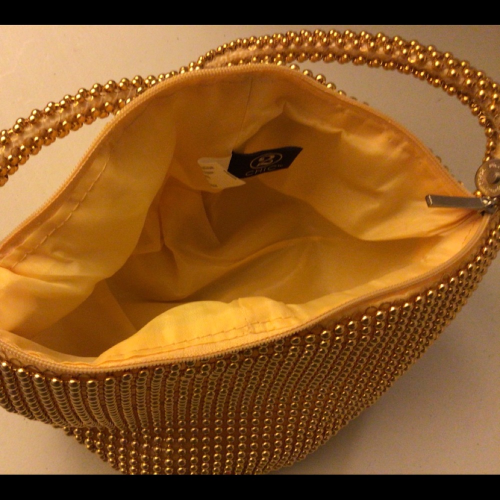 2 Chic gold tone bag with gold aluminum beads - Picture 4 of 4
